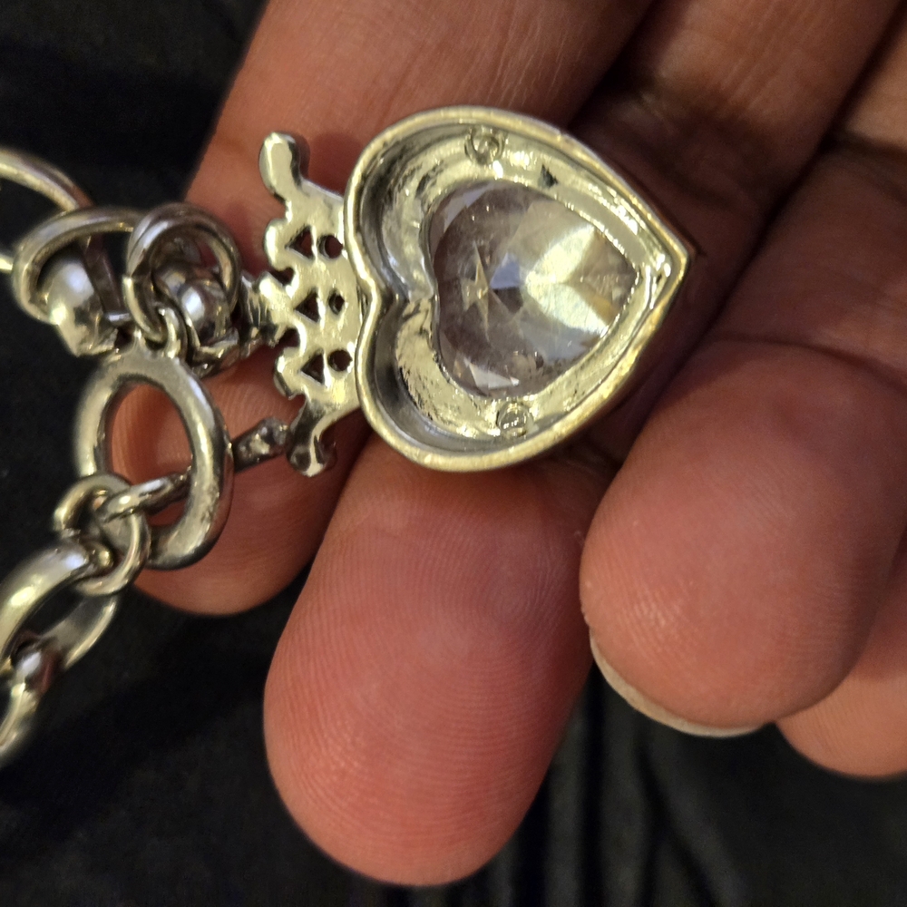 Juicy Couture Silver Choker Necklace and bracelet with Crystal Accents - Picture 3 of 4